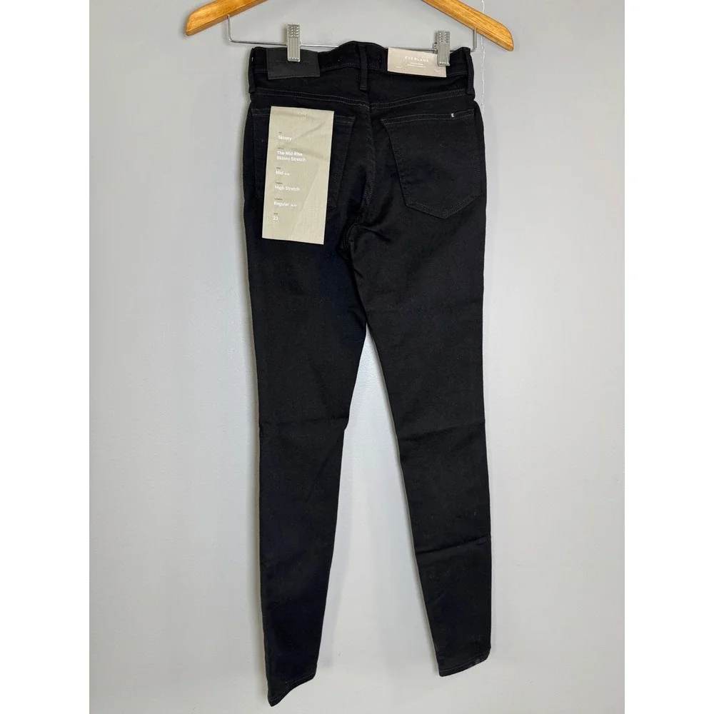 Everlane The Mid-Rise Skinny Stretch Jeans Black Organic Cotton‎ 23 Regular NEW